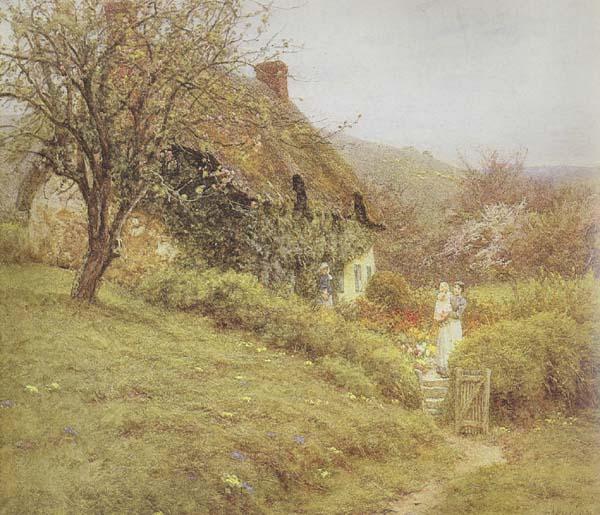 Helen Allingham,RWS South Country Cottage (mk46) oil painting image